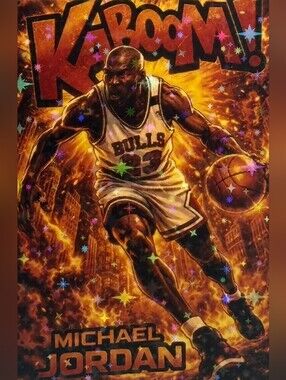 MICHAEL JORDAN BULLS RETRO 8.5x11 ULTRA PREMIUM GLOSSY COLOR ART KABOOM! POSTER!